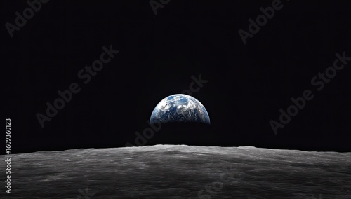 Wallpaper Mural Earth rising over the lunar surface Torontodigital.ca