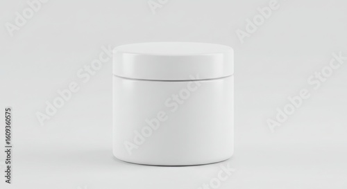 Wallpaper Mural Minimalist white jar with lid on a light gray background Torontodigital.ca