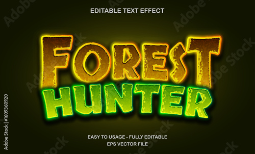 Toxic forest hunter text effect - Jungle game font with glow
