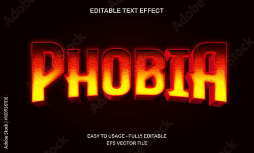 Horror phobia text effect - Scary bold burning font style