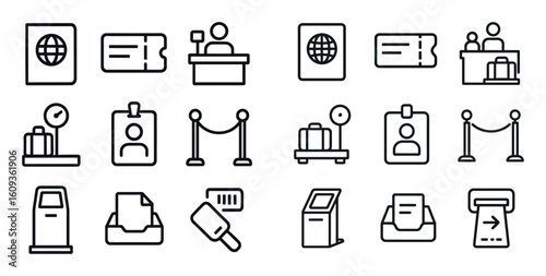 Airport Line Icons