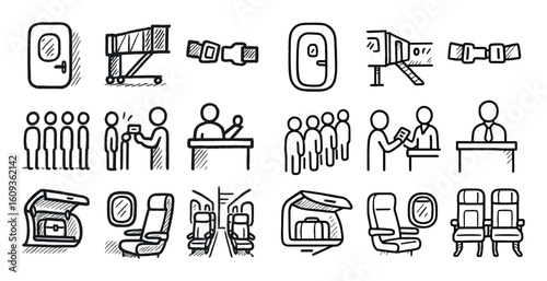 Airport Boarding Icons