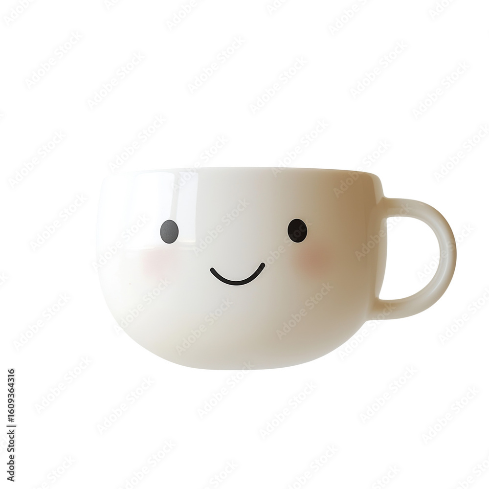 Smiling Cup Illustration on White Background Smiling Cup Illustration on White Background