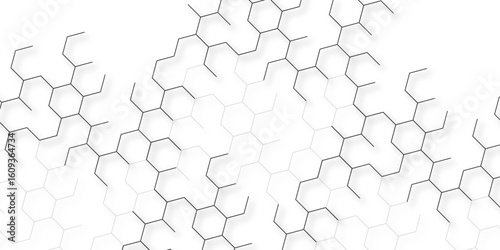 Medical science, technology concept background Vector illustration. Geometric hexagonal Molecular structure abstract tech network pattern. Hexagonal abstract molecular structure design background.