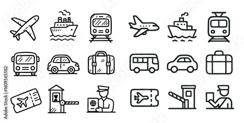 Travel Icons Grid
