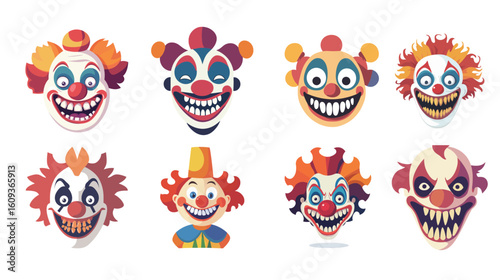 Wallpaper Mural Clown with Too Many Teeth Vector Graphic – Creepy Cartoon Illustration Torontodigital.ca