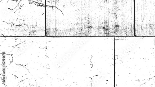 Grunge Cement Block Wall Texture Background, Seamless Concrete Brick Pattern in Black and White, Vector Distressed Wall Surface Texture, Urban Grunge Brick Wall Texture Template