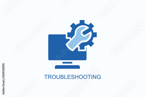 Troubleshooting Icon Or Logo Isolated Vector Illustration
