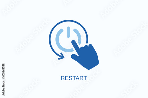 Restart Icon Or Logo Isolated Vector Illustration