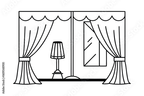 Room With Double Curtains Layered Textures And Soft Light