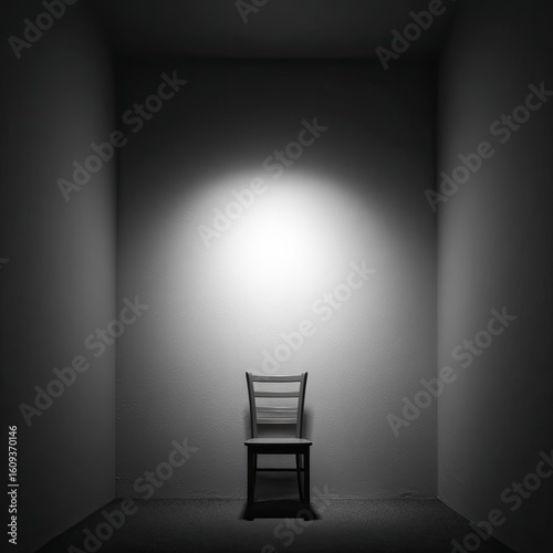 Wallpaper Mural Empty room, spotlight on chair Torontodigital.ca