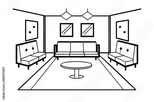 Retro Modern Interior With Modular Seating