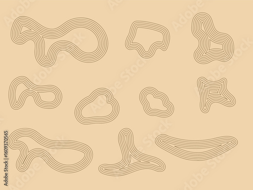 Organic Contour Line Shapes for Abstract Design
