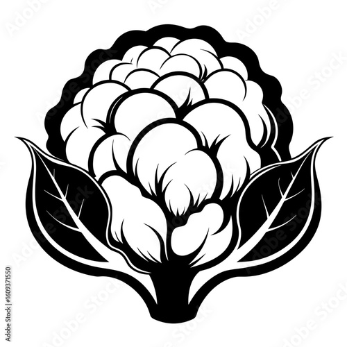 cauliflower black and white vector