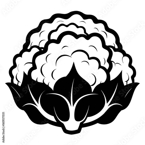 cauliflower black and white vector