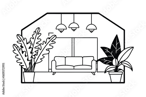 Rainforest Vibe Living Room With Lush Indoor Plants