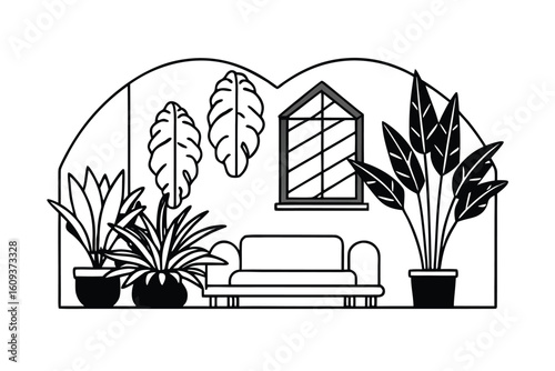 Rainforest Vibe Living Room With Lush Indoor Plants