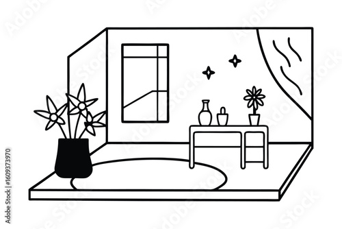 Pink Themed Apartment Room With Flower Decor