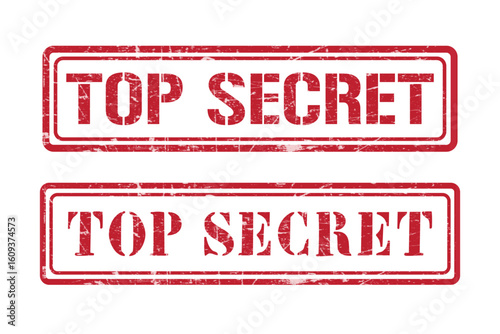 Red Top Secret stamp with grunge effect.