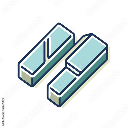 Quasi-3D objects in isometric projection for infographics.