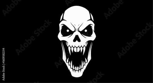 Scary Skull Illustration – Spooky Horror Face Design