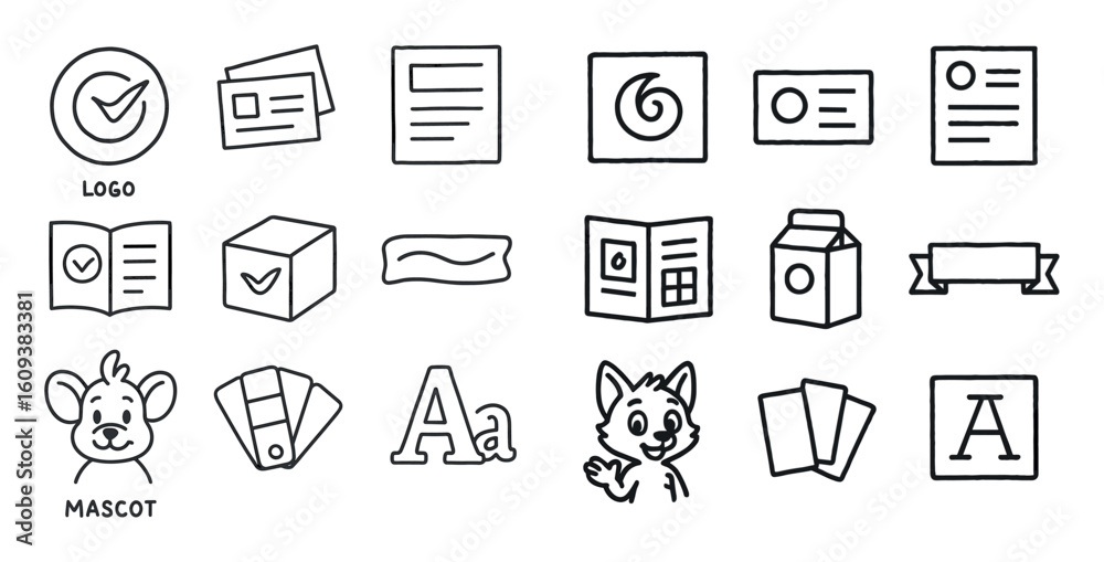 Fototapeta premium Brand Design Icons Grid