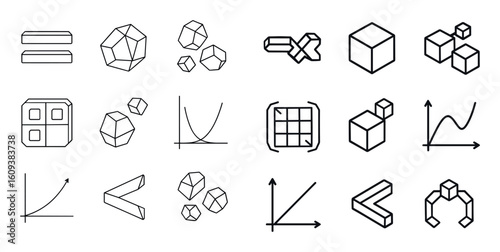 Mathematics Icons Grid