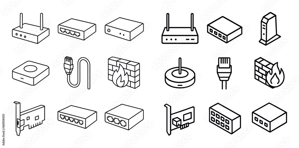 Fototapeta premium Office Network Icons