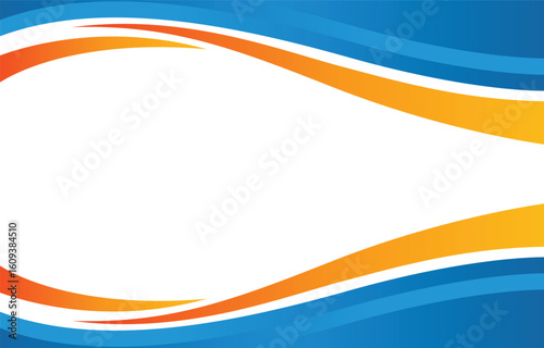 Modern Blue Orange White Curve Background with some copy space area