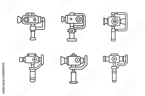 gimbal stabilizer icon line art vector illustration