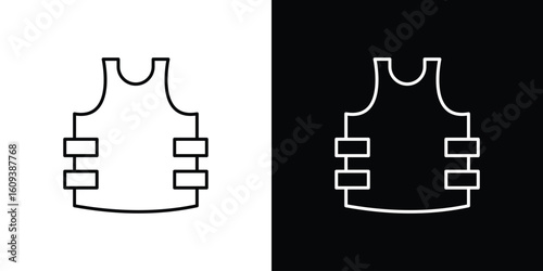 Bulletproof vest icon Simple Set. Vector icons for graphic design template.