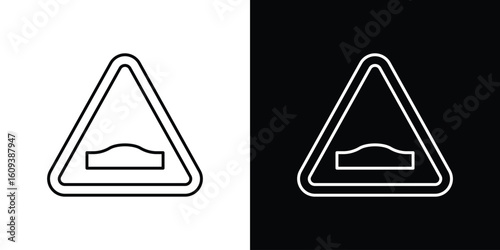 Caution speed Ramps signs Simple Set. Vector icons for graphic design template.