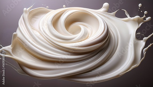 Wallpaper Mural a swirl of smooth white cream on a plain background Torontodigital.ca