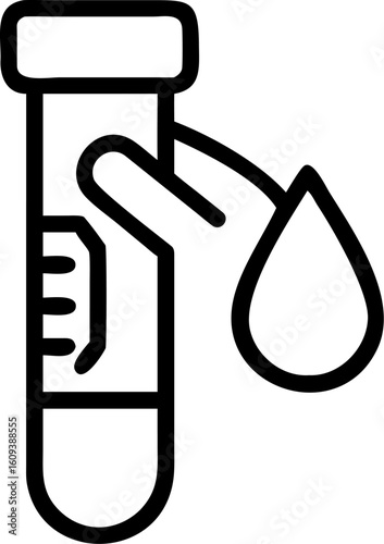 blood test vector icon on white or transparent background. Graphic design Stroke icon collections. Editable Stroke icon collection Outline icon.