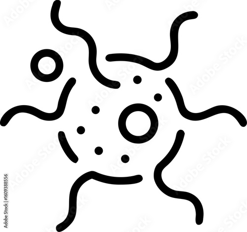 cancer cell vector icon on white or transparent background. Graphic design Stroke icon collections. Editable Stroke icon collection Outline icon.