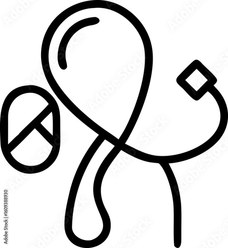oncology vector icon on white or transparent background. Graphic design Stroke icon collections. Editable Stroke icon collection Outline icon.