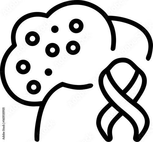 tumor vector icon on white or transparent background. Graphic design Stroke icon collections. Editable Stroke icon collection Outline icon.