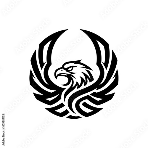 A logo or mascot in the shape of a mighty eagle.