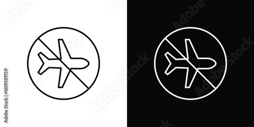 Dont fly signs Simple Set. Vector icons for graphic design template.