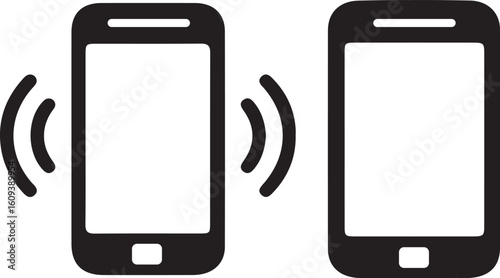 Ringing phone simple icon set. Smartphone ringing. Phone signs