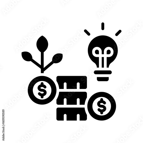 Smart Investment glyph icon
