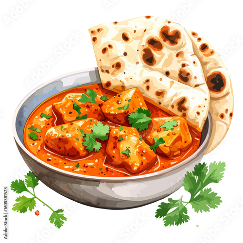 Spicy Chicken Tikka Masala with Naan Bread