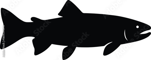 Silhouette fish atlantic salmon vector illustration