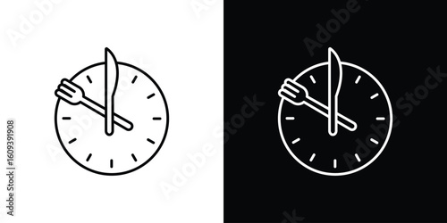 Lunch time icon Simple Set. Vector icons for graphic design template.