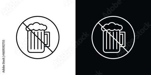No alcohol sign Simple Set. Vector icons for graphic design template.