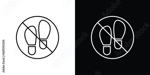 No foot print signs Simple Set. Vector icons for graphic design template.
