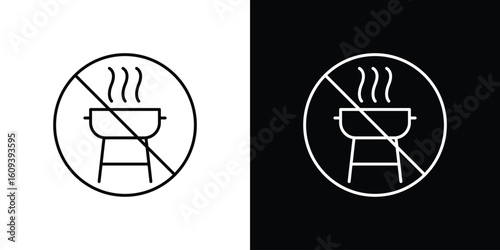 No grill signs Simple Set. Vector icons for graphic design template.