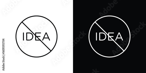 No Idea signs Simple Set. Vector icons for graphic design template.
