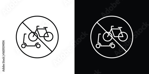 No scooters signs Simple Set. Vector icons for graphic design template.