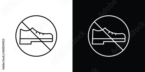 No shoes signs Simple Set. Vector icons for graphic design template.
